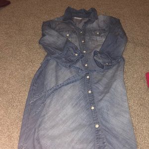 Chambray snap up dress